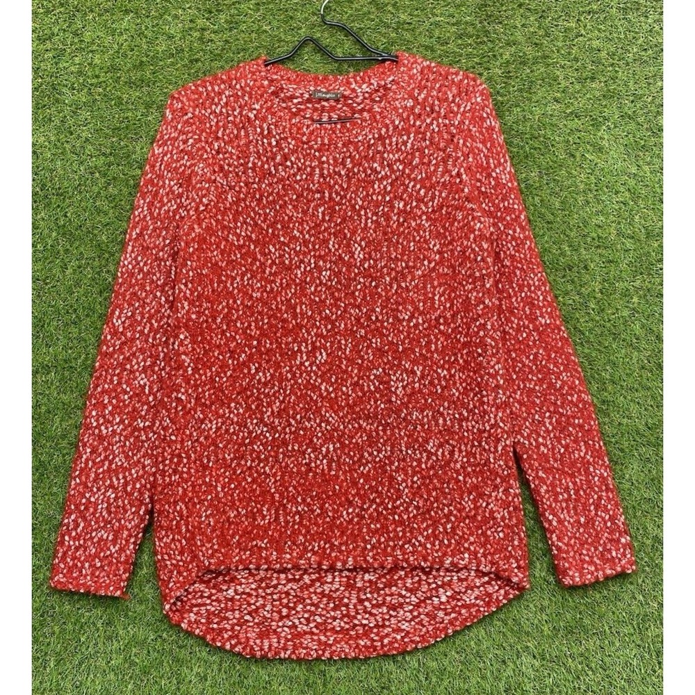 J. McLAUGHLIN Sweater Size Medium M Red Merino Wool Blend Long Sleeve Knit